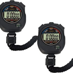 2 Pack Multi-Function Electronic Digital Sport Stopwatch